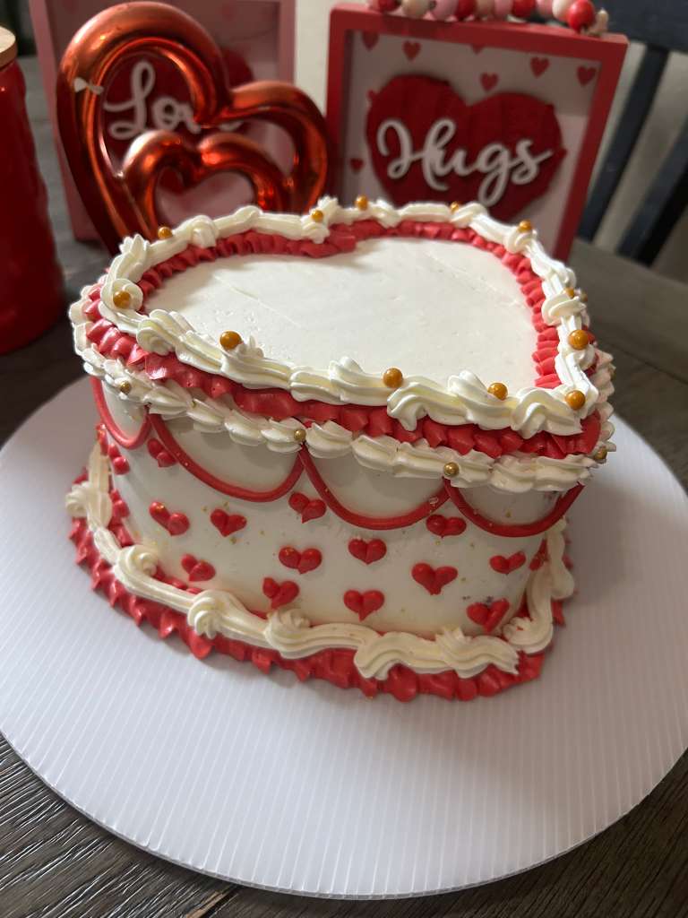 Valentine heart cake